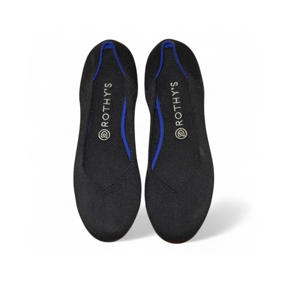 Rothy's The‎ Round Black waffle Knit Ballet Flats Women's Size 10.5